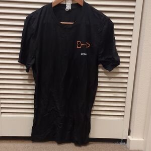 Black T-Shirt with Orange Logo